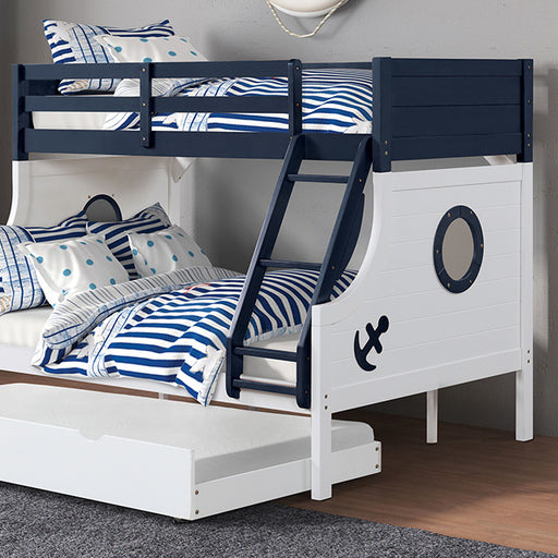 Nautia Twin/Full Bunk Bed Black & White - Furniture Home Store (Hanford, CA)