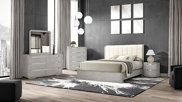 Osterley Queen & E.King Bed Grey & Black - Furniture Home Store (Hanford, CA)