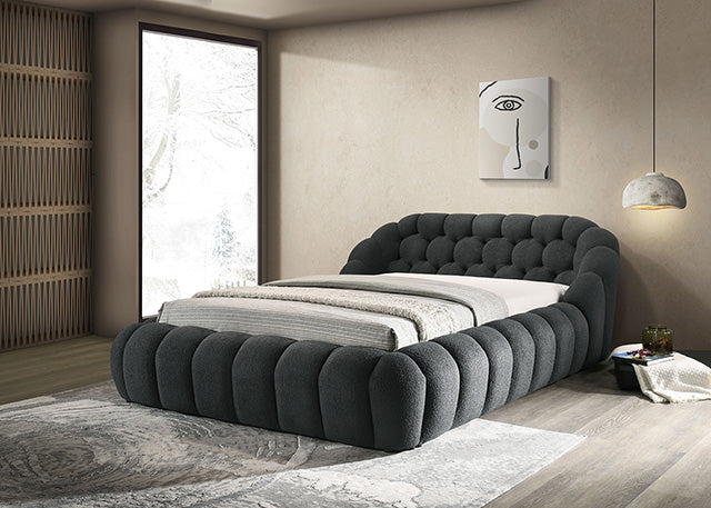 Newquay E.King & Queen Bed White, Grey, & Black - Furniture Home Store (Hanford, CA)