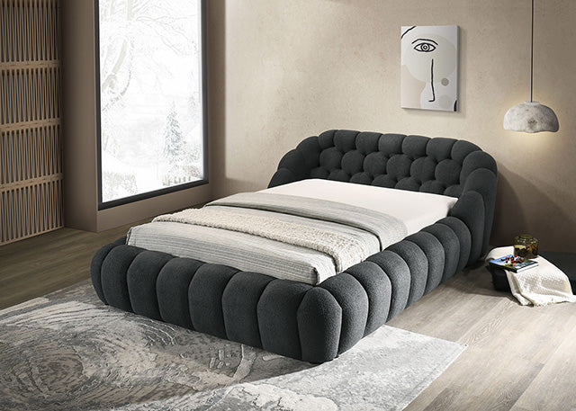 Newquay E.King & Queen Bed White, Grey, & Black - Furniture Home Store (Hanford, CA)