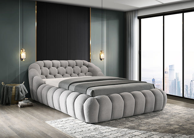 Newquay E.King & Queen Bed White, Grey, & Black - Furniture Home Store (Hanford, CA)