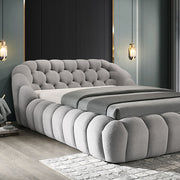 Newquay E.King & Queen Bed White, Grey, & Black - Furniture Home Store (Hanford, CA)
