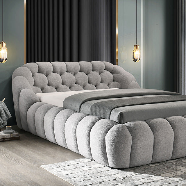 Newquay E.King & Queen Bed White, Grey, & Black - Furniture Home Store (Hanford, CA)