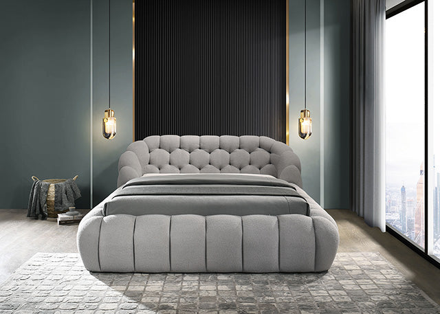 Newquay E.King & Queen Bed White, Grey, & Black - Furniture Home Store (Hanford, CA)