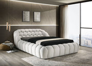 Newquay E.King & Queen Bed White, Grey, & Black - Furniture Home Store (Hanford, CA)