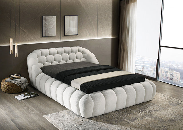 Newquay E.King & Queen Bed White, Grey, & Black - Furniture Home Store (Hanford, CA)