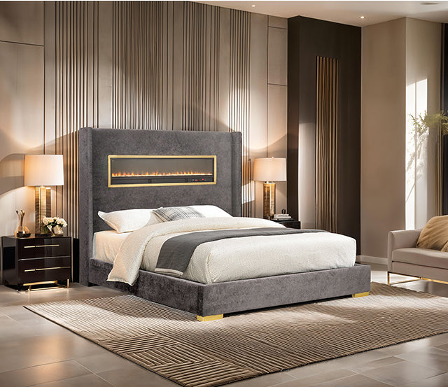 Danvers Bed Beige, Black, & Grey - Furniture Home Store (Hanford, CA)