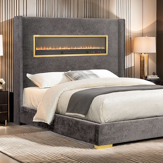 Danvers Bed Beige, Black, & Grey - Furniture Home Store (Hanford, CA)
