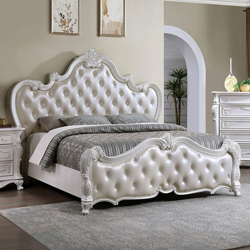 Ventresca Bed White & Chrome - Furniture Home Store (Hanford, CA)