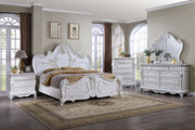 Ventresca E.King & Queen Bed White & Chrome - Furniture Home Store (Hanford, CA)