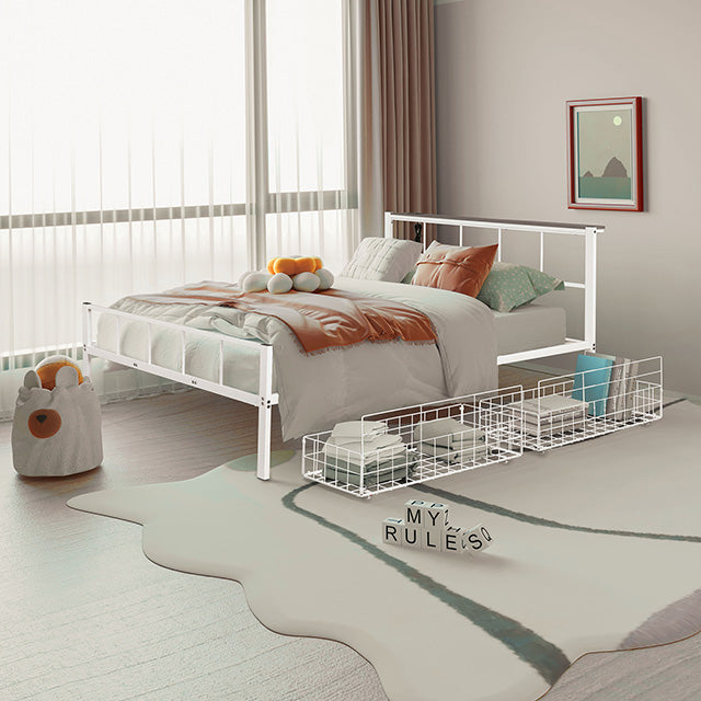 Nicoli Queen Metal Bed With Underbed Storage - Furniture Home Store (Hanford, CA)