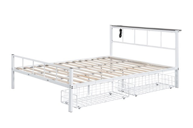 Nicoli Queen Metal Bed With Underbed Storage - Furniture Home Store (Hanford, CA)