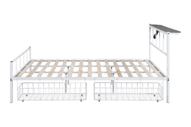 Nicoli Queen Metal Bed With Underbed Storage - Furniture Home Store (Hanford, CA)