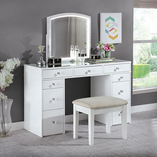 Louise Vanity W/ Stool - Furniture Home Store (Hanford, CA)