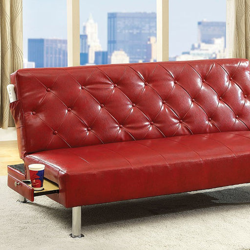Farel Futon Sofa Red & White - Furniture Home Store (Hanford, CA)