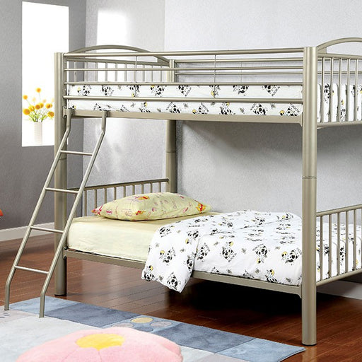Lovia Metallic Gold Twin/Twin Bunk Bed - Furniture Home Store (Hanford, CA)