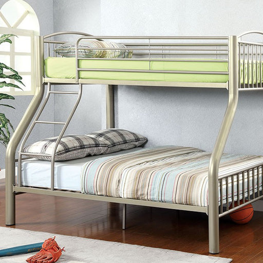 Lovia Metallic Gold Twin/Full Bunk Bed - Furniture Home Store (Hanford, CA)