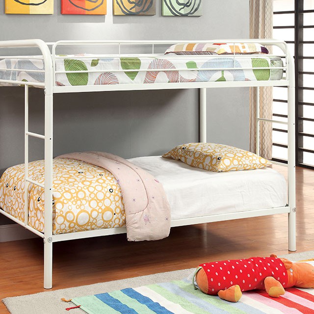 Rainbow Twin/Twin Bunk Bed Black, Silver, & White