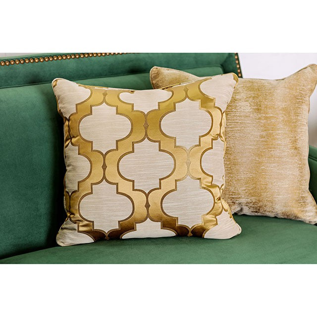 VERDANTE Emerald Green/Gold Sofa - Furniture Home Store (Hanford, CA)