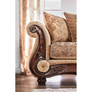 NICANOR Tan/Gold Sofa - Furniture Home Store (Hanford, CA)