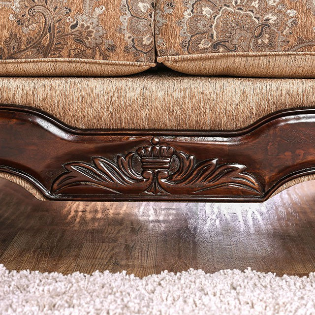 NICANOR Tan/Gold Sofa - Furniture Home Store (Hanford, CA)