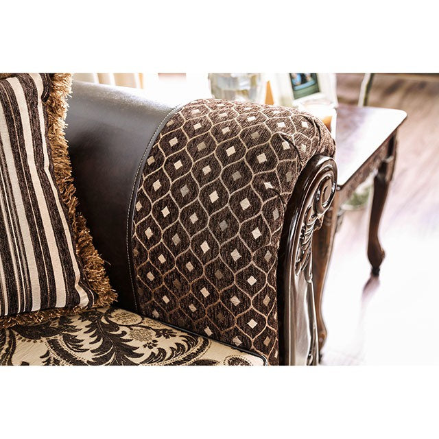 Quirino Light Brown/Dark Brown Sofa - Furniture Home Store (Hanford, CA)