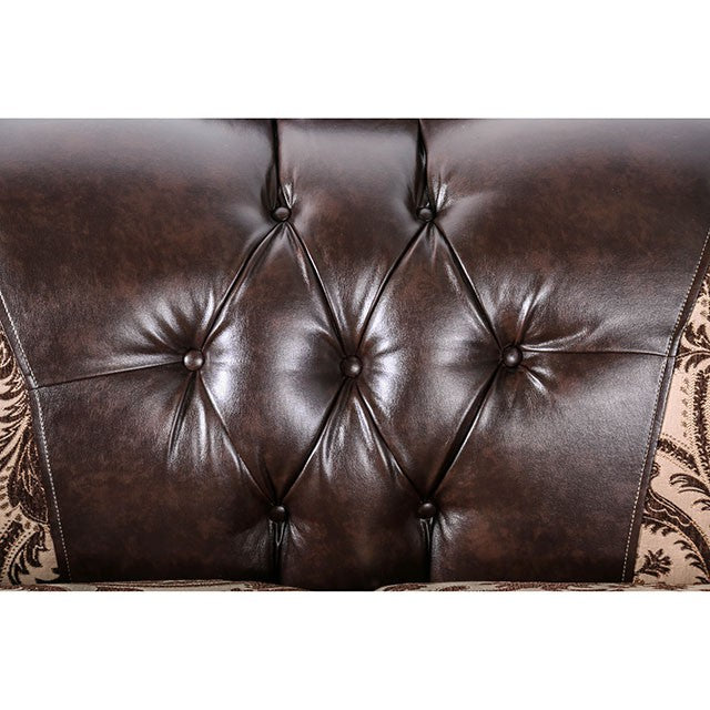 Quirino Light Brown/Dark Brown Sofa - Furniture Home Store (Hanford, CA)