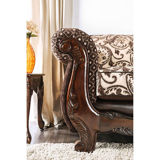 Quirino Light Brown/Dark Brown Sofa - Furniture Home Store (Hanford, CA)