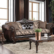 Quirino Light Brown/Dark Brown Sofa - Furniture Home Store (Hanford, CA)
