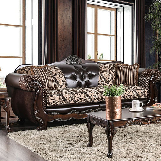 Quirino Light Brown/Dark Brown Sofa - Furniture Home Store (Hanford, CA)
