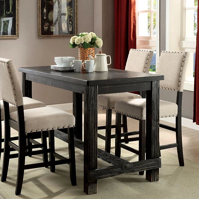 Sania III Antique Black 60" Counter Ht. Table - Furniture Home Store (Hanford, CA)