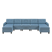Garren-(7)7-Piece Sectional with Storage and Two Ottomans image