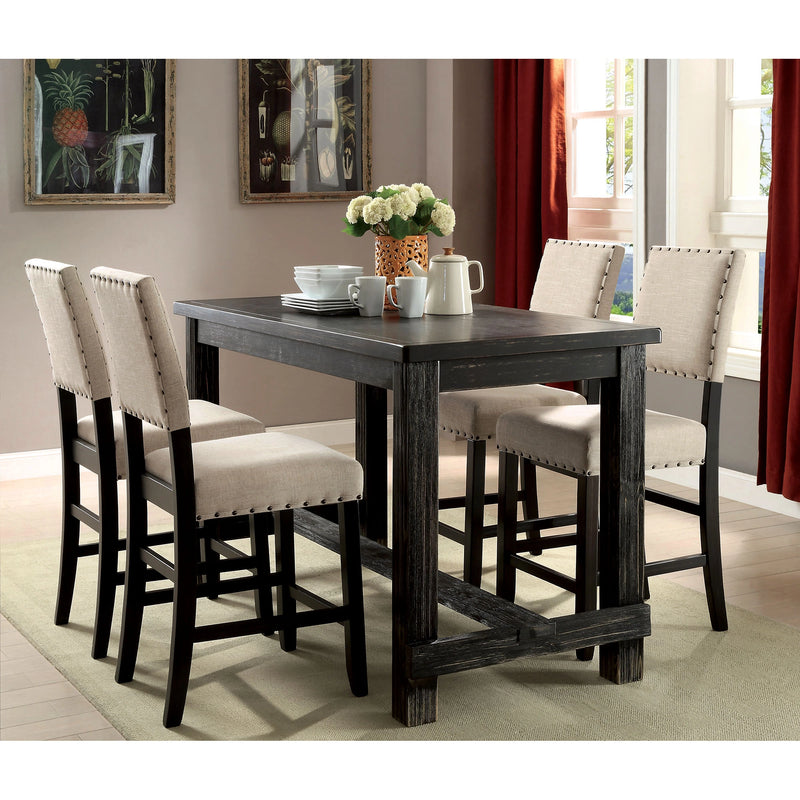 Sania III Antique Black 60" Counter Ht. Table - Furniture Home Store (Hanford, CA)