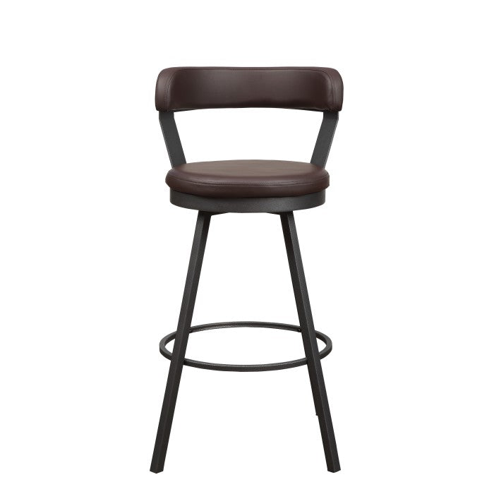 5566-29BR - Swivel Pub Height Chair, Brown - Furniture Home Store (Hanford, CA)