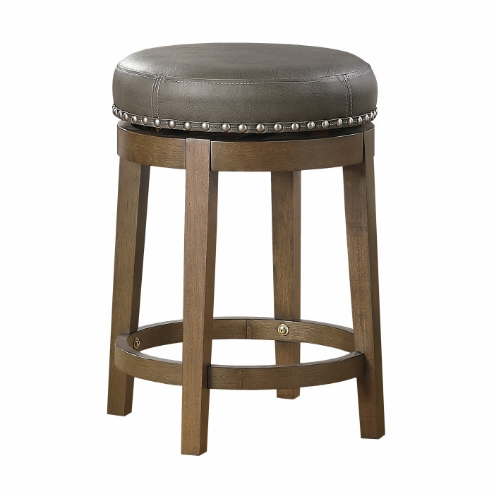5681GRY-24 - Round Swivel Counter Height Stool, Gray - Furniture Home Store (Hanford, CA)