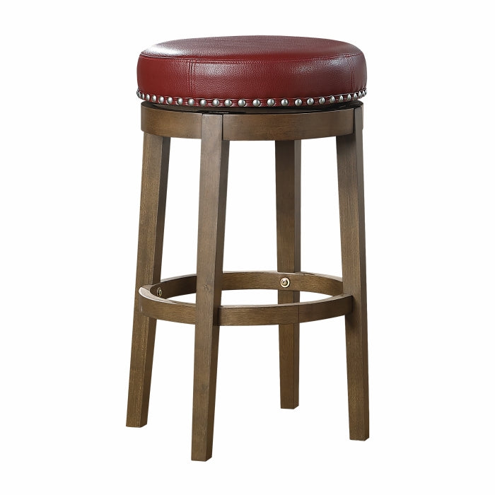 5681RED-29 - Round Swivel Pub Height Stool, Red - Furniture Home Store (Hanford, CA)