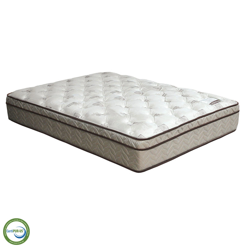 Lilium White/Brown 13" Euro Pillow Top Mattress, Cal.King - Furniture Home Store (Hanford, CA)