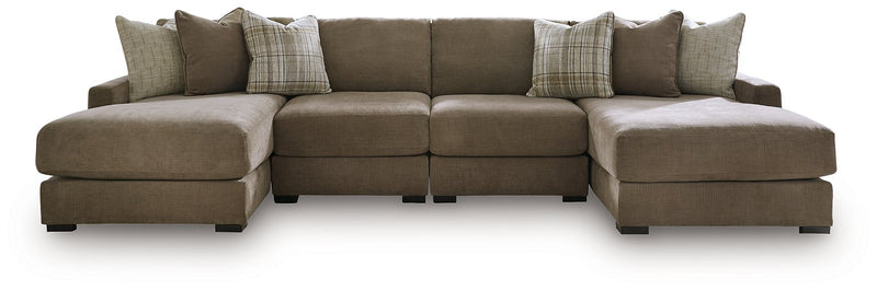 Camellia-Court Double Chaise Sectional - Furniture Home Store (Hanford, CA)