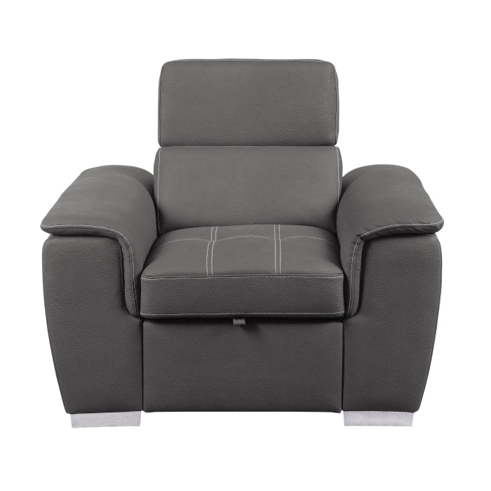 8228GY-1 - Chair with Pull-out Ottoman - Furniture Home Store (Hanford, CA)