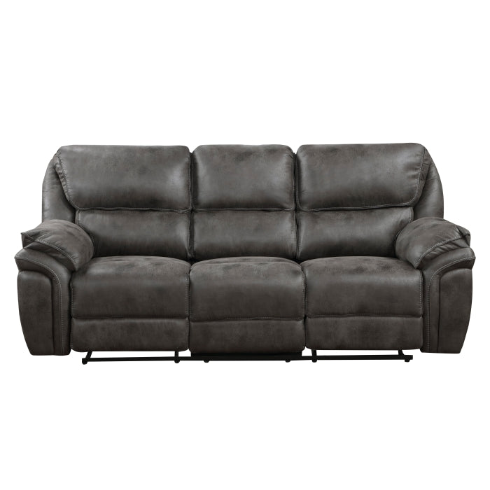 8517GRY-3 - Double Reclining Sofa - Furniture Home Store (Hanford, CA)