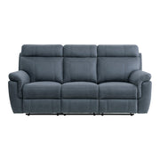 9301BUE-3 - Double Reclining Sofa with Center Drop-Down Cup Holders - Furniture Home Store (Hanford, CA)
