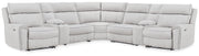 Social Pointe Reclining Sectional with Storage Consoles - Furniture Home Store (Hanford, CA)