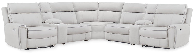 Social Pointe Reclining Sectional with Storage Consoles - Furniture Home Store (Hanford, CA)