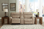 Next-Gen DuraPella Power Reclining Sectional Loveseat with Console - Furniture Home Store (Hanford, CA)