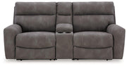 Next-Gen DuraPella Power Reclining Sectional Loveseat with Console - Furniture Home Store (Hanford, CA)