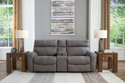 Next-Gen DuraPella Power Reclining Sectional Loveseat with Console - Furniture Home Store (Hanford, CA)