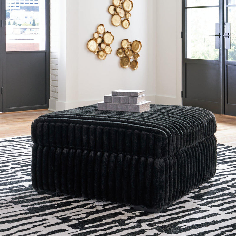Midnight-Madness Oversized Accent Ottoman - Furniture Home Store (Hanford, CA)