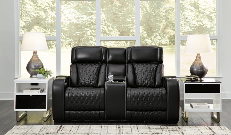 Boyington Power Reclining Loveseat with Console - Furniture Home Store (Hanford, CA)