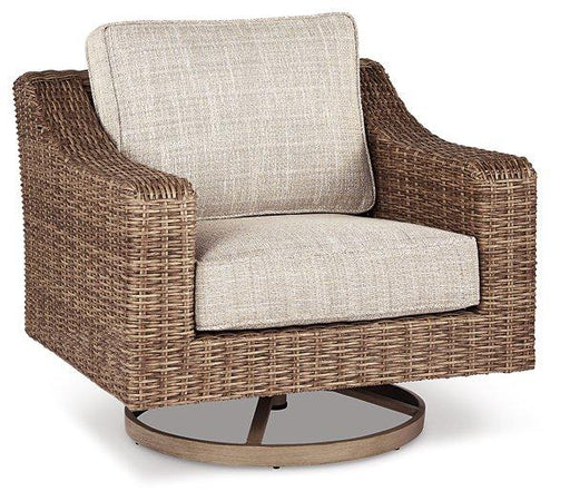 Beachcroft Outdoor Swivel Lounge with Cushion - Furniture Home Store (Hanford, CA)