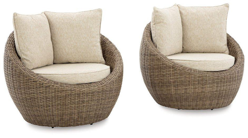 Danson Swivel Lounge with Cushion (Set of 2) - Furniture Home Store (Hanford, CA)